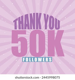 50k Follower, 5000 followers thank you with pastel colors and white confetti, happy cleberation  social media post design for 50k subscribers ,followers and likes