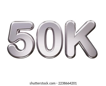 50k follower text effect vector illustration