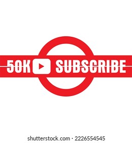 50K subscription red color vector illustration of other brochure banner art logo art. wallpaper design lines