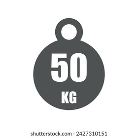 50kg weight icon. Vector design sport and gym