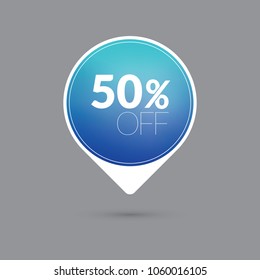 50%off blue sticker