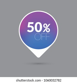 50%off purple sticker