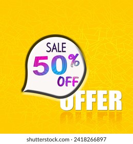 50%off,Special offer banner design, promotion, discount, shopping limited in time,vector illustration.