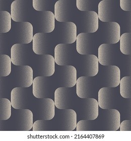 50s 60s 70s Psychedelic Retro Fashion Style Seamless Pattern Vector Abstract Background. Stylish Dotted Curved Motif Trendy Fashionable Repetitive Monochrome Wallpaper. Old Fashioned Art Illustration