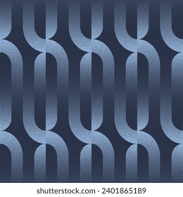 50s 60s 70s Retro Styled Vector Seamless Pattern Trend Blue Abstract Background. Half Tone Art Illustration for Textile Print. 1950s 1960s 1970s Graphic Endless Abstraction Wallpaper Dot Work Texture