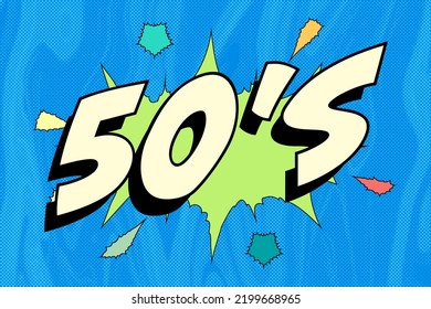 50's Abstract cartoon frame vector background design balloon. retro word
