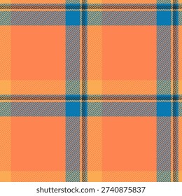 50s background check vector, flooring pattern tartan plaid. Throw texture textile seamless fabric in orange and cyan colors palette.