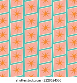 50s Mid Century Modern Pattern, 1950s Atomic Mod Design Art