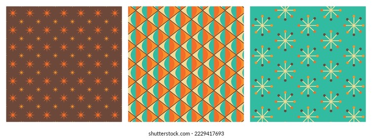 50s Mid Century Modern Pattern, 1950s Atomic Mod Design Art