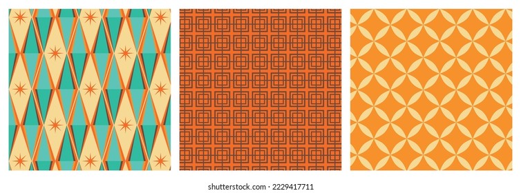 50s Mid Century Modern Pattern, 1950s Atomic Mod Design Art