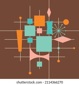 50s Mid Century Modern Seamless Pattern