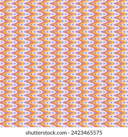 50s Mid Century Modern Seamless Pattern with simple geometric zigzag waves. Flat vector illustration.