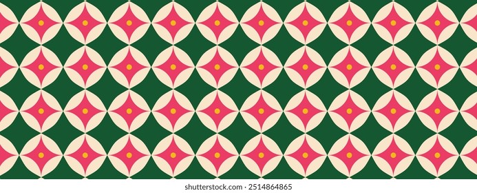 50s Mid Century Modern Seamless Pattern, Vector pattern