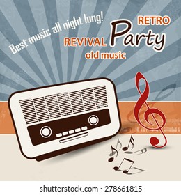 50s Music Background - Retro Party Poster