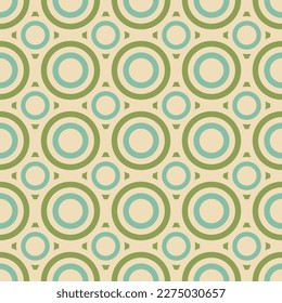 50's Retro Seamless Pattern. 60s and 70s Aesthetic Style. Atomic age style fashion texture. Vintage colorful background