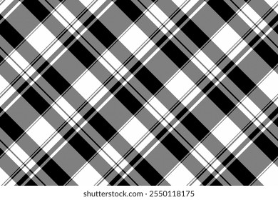 50s seamless textile tartan, creative background pattern fabric. Place plaid check vector texture in gray and white colors palette.