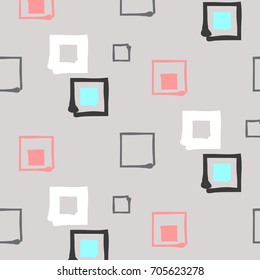 50s style vector art. 60s pastel pattern. Modern geometric repetition with rectangles. Stylish vector geometric strokes fantasy print .Speed style art