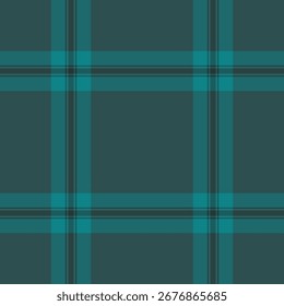 50s textile fabric pattern, premium texture tartan background. Living room plaid seamless check vector in cyan and dark colors palette.