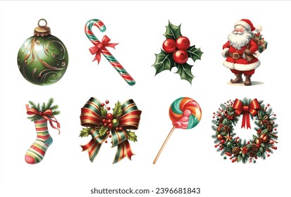 50's Vintage Christmas Collage Elements