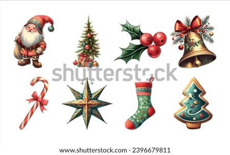 50's Vintage Christmas Collage Elements