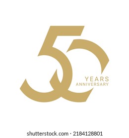 50th 50 Years Anniversary Logo, Golden Color, Vector Template Design element for birthday, invitation, wedding, jubilee and greeting card illustration. svg