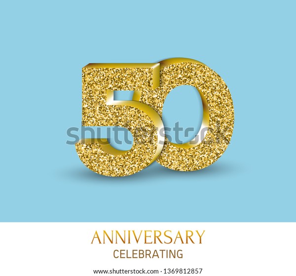 50th Anniversary Card Template 3d Gold Stock Vector (Royalty Free ...