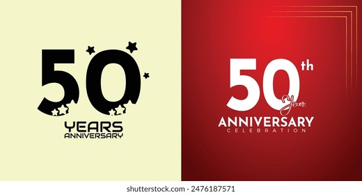 50th Anniversary celebration, 50 Anniversary celebration, Realistic 3d sign, stars, festive illustration, red background with Pink number 50 sparkling confetti, 50,51