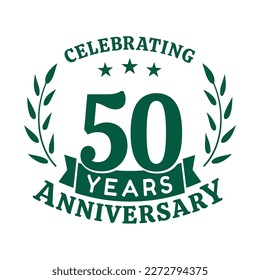 50th anniversary celebration design template. 50 years vector and illustration.