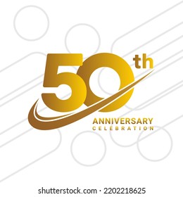 50th Anniversary Celebration, Golden Anniversary Celebration Logo Type Isolated On White Background, Vector Illustration