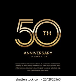 50th anniversary celebration. Anniversary logo design with double line concept. Logo Vector Template Illustration