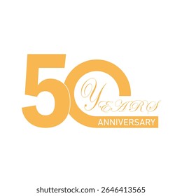 50th Anniversary Celebration Logo – Elegant and luxury Vector Icons for Milestone Celebrations in gold color.
