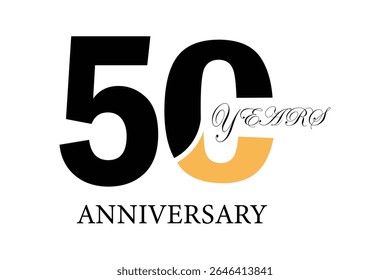 50th Anniversary Celebration Logo – Elegant and luxury Vector Icons for Milestone Celebrations in blue and gold color.