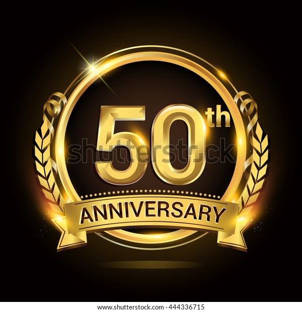 50th Anniversary Celebration Logo Golden Ring Stock Vector (Royalty ...