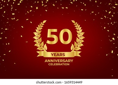 50th anniversary celebration vector background, design for celebration greeting and invitation card
