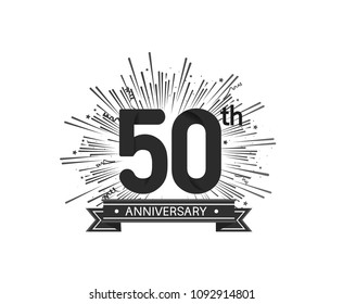 50th Anniversary Clip Art Black