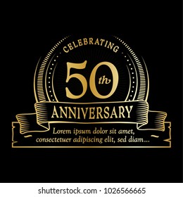 50th anniversary design template. Vector and illustration.
