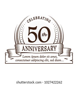 50th anniversary design template. Vector and illustration.