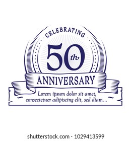 Plantilla de diseño para el 50 aniversario. Vector e ilustración.
