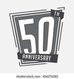 50th anniversary design template. Vector and illustration.