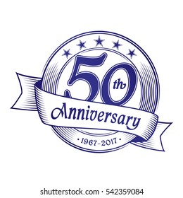 50th anniversary design template. Vector and illustration.