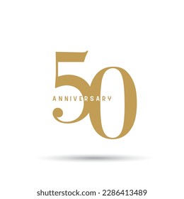 50th anniversary elegance logotype design template svg