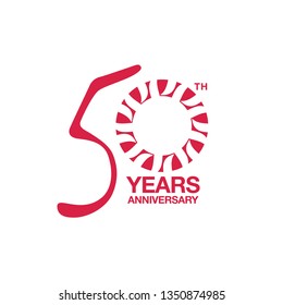 50th anniversary emblem. Fiftieth years anniversary celebration symbol