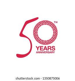 50th anniversary emblem. Fiftieth years anniversary celebration symbol