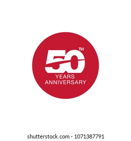50th anniversary emblem. Fifty years anniversary celebration symbol