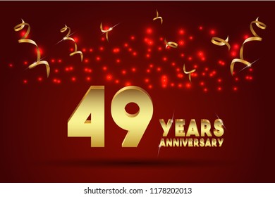 50th Anniversary gold numbers. background for anniversary