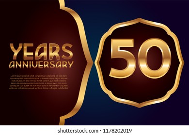50th Anniversary gold numbers. background for anniversary