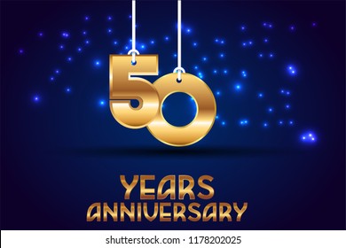 50th Anniversary gold numbers. background for anniversary