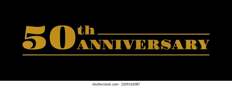 50th anniversary icon or logo. 50 years text for birthday, jubilee, corporate emblem design. Celebration, invitation, marriage badge, label or banner. Vector illustration.