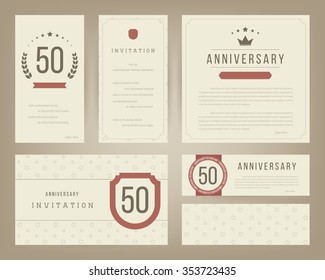 50th Anniversary Invitation Cards Template.