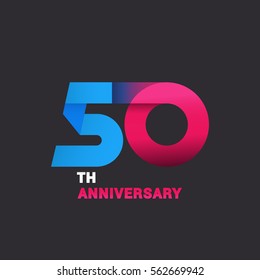 50th Anniversary Logo Celebration Blue Pink Stock Vector (Royalty Free ...